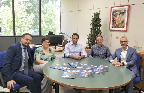 Da sinistra: Gianluca Sarno. Angela Tumbiolo, Giulio Cozza, Pierluigi Arrara e Stefano Migliorini